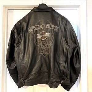 Harley Davidson Mens Roadhouse Black Leather MOTORCYCLE Jacket 3XL 97072-09VM
